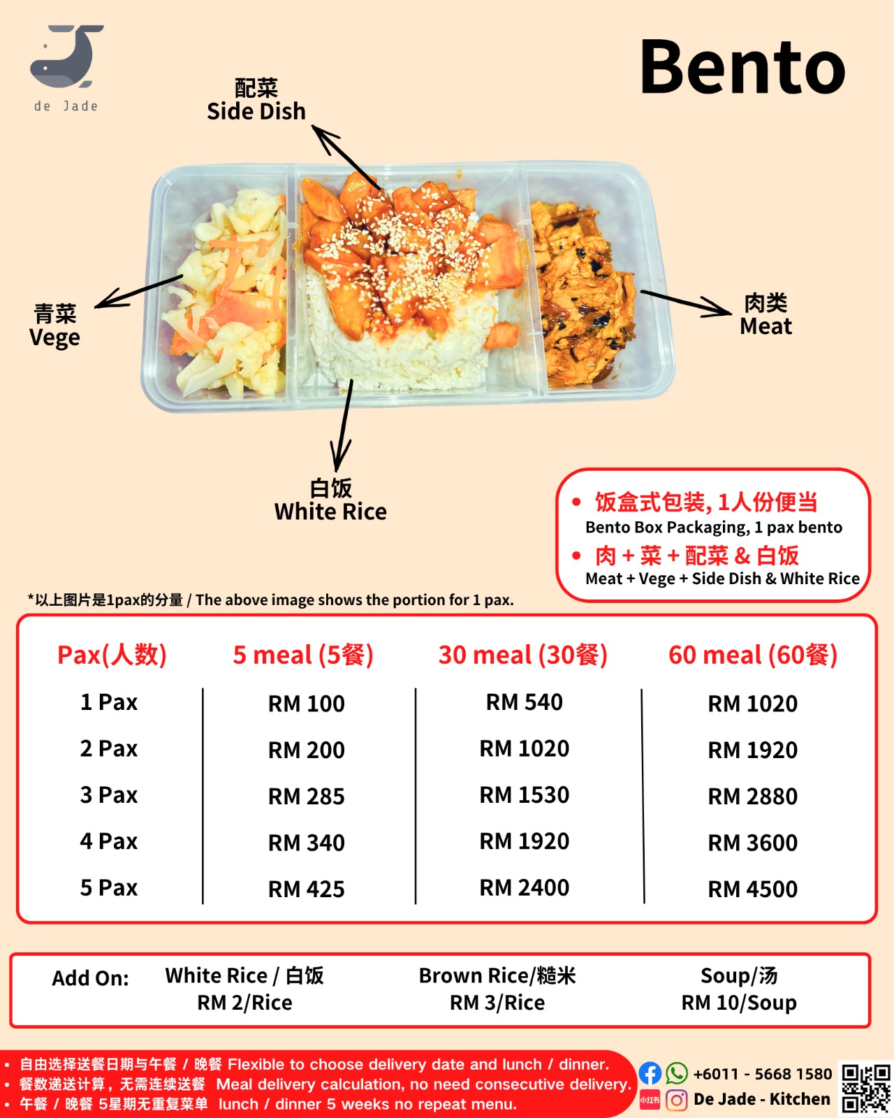 BENTO - 5 Meals | De Jade - Kitchen