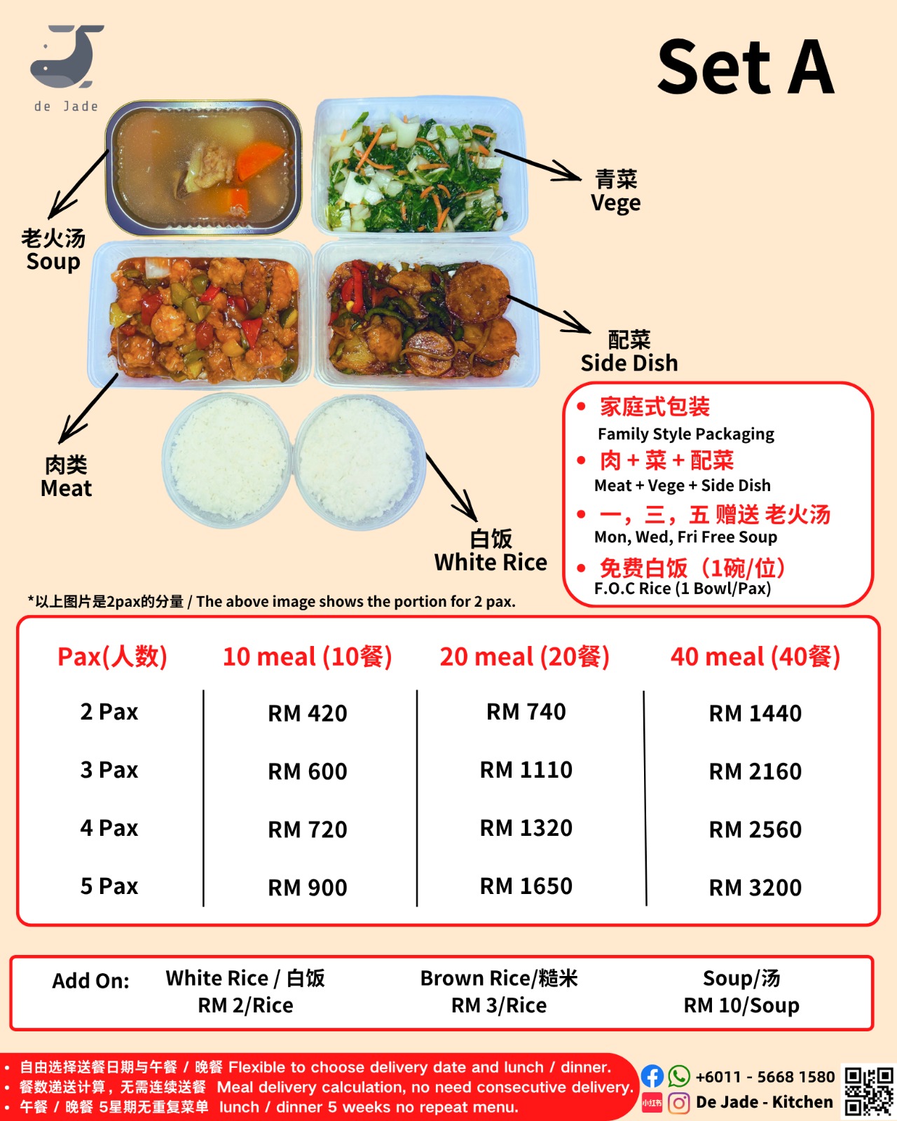 De Jade - Kitchen |  Set A - 40 Meals
